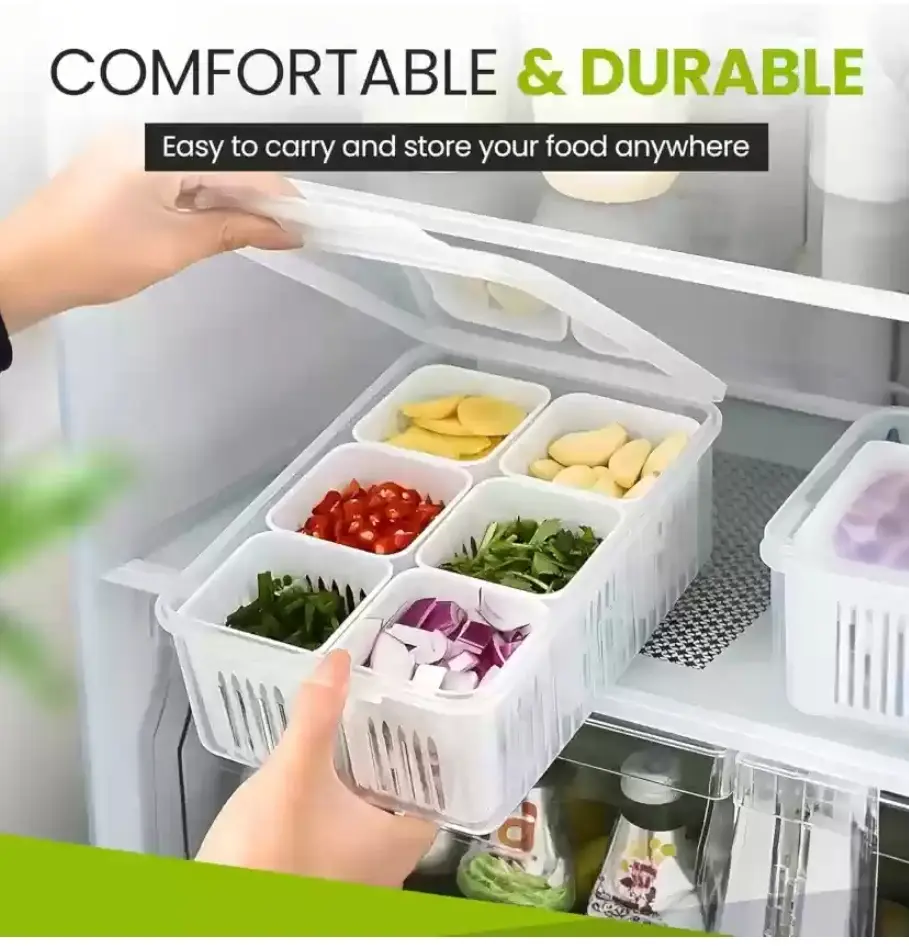 6 Grid Fridge Storage Box 
